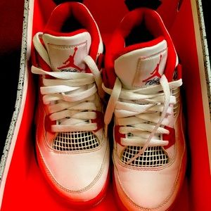 Air Jordan four retro GS White military blue fire red